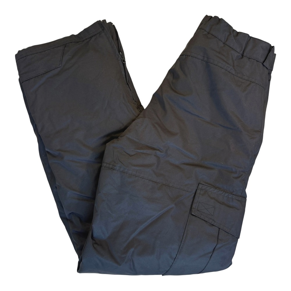 SwissTech Snow Pants Mens Small 28-30 Black Insulated Cargo Ski Snowboard Winter